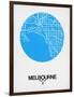 Melbourne Street Map Blue-NaxArt-Framed Art Print