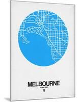 Melbourne Street Map Blue-NaxArt-Mounted Art Print