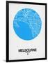 Melbourne Street Map Blue-NaxArt-Framed Art Print