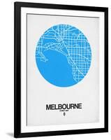 Melbourne Street Map Blue-NaxArt-Framed Art Print