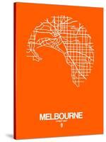 Melbourne Street Map Orange-NaxArt-Stretched Canvas