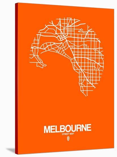 Melbourne Street Map Orange-NaxArt-Stretched Canvas