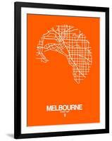 Melbourne Street Map Orange-NaxArt-Framed Art Print