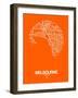 Melbourne Street Map Orange-NaxArt-Framed Art Print