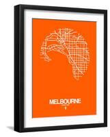 Melbourne Street Map Orange-NaxArt-Framed Art Print