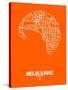 Melbourne Street Map Orange-NaxArt-Stretched Canvas