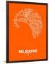 Melbourne Street Map Orange-NaxArt-Framed Art Print