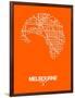 Melbourne Street Map Orange-NaxArt-Framed Art Print