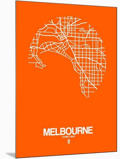 Melbourne Street Map Orange-NaxArt-Mounted Art Print