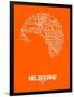 Melbourne Street Map Orange-NaxArt-Framed Art Print