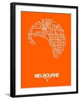 Melbourne Street Map Orange-NaxArt-Framed Art Print