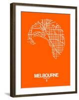 Melbourne Street Map Orange-NaxArt-Framed Art Print