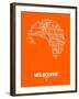 Melbourne Street Map Orange-NaxArt-Framed Art Print