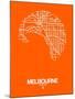 Melbourne Street Map Orange-NaxArt-Mounted Art Print