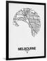 Melbourne Street Map White-NaxArt-Framed Art Print