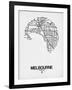 Melbourne Street Map White-NaxArt-Framed Art Print