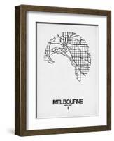 Melbourne Street Map White-NaxArt-Framed Art Print