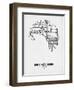 Melbourne Street Map White-NaxArt-Framed Art Print