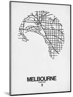 Melbourne Street Map White-NaxArt-Mounted Art Print