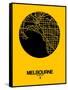 Melbourne Street Map Yellow-NaxArt-Framed Stretched Canvas