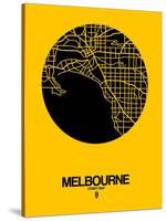 Melbourne Street Map Yellow-NaxArt-Stretched Canvas