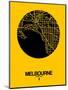 Melbourne Street Map Yellow-NaxArt-Mounted Art Print