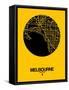 Melbourne Street Map Yellow-NaxArt-Framed Stretched Canvas