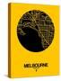 Melbourne Street Map Yellow-NaxArt-Stretched Canvas