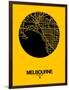 Melbourne Street Map Yellow-NaxArt-Framed Art Print