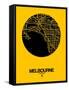 Melbourne Street Map Yellow-NaxArt-Framed Stretched Canvas