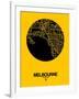 Melbourne Street Map Yellow-NaxArt-Framed Art Print