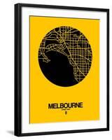 Melbourne Street Map Yellow-NaxArt-Framed Art Print