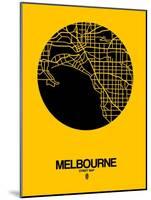 Melbourne Street Map Yellow-NaxArt-Mounted Art Print