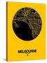 Melbourne Street Map Yellow-NaxArt-Stretched Canvas