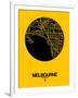 Melbourne Street Map Yellow-NaxArt-Framed Art Print