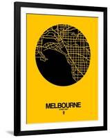 Melbourne Street Map Yellow-NaxArt-Framed Art Print