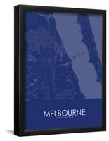 Melbourne, United States of America Blue Map-null-Framed Poster