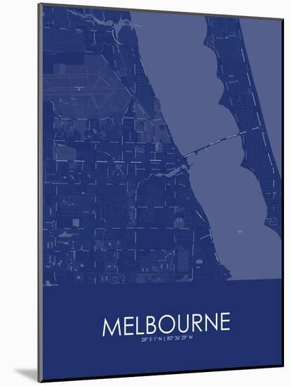 Melbourne, United States of America Blue Map-null-Mounted Poster