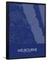 Melbourne, United States of America Blue Map-null-Framed Poster