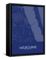 Melbourne, United States of America Blue Map-null-Framed Stretched Canvas