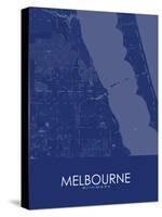 Melbourne, United States of America Blue Map-null-Stretched Canvas