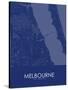 Melbourne, United States of America Blue Map-null-Stretched Canvas