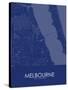 Melbourne, United States of America Blue Map-null-Stretched Canvas