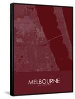 Melbourne, United States of America Red Map-null-Framed Stretched Canvas