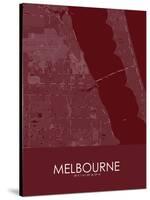 Melbourne, United States of America Red Map-null-Stretched Canvas