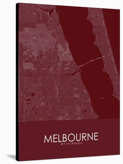 Melbourne, United States of America Red Map-null-Stretched Canvas