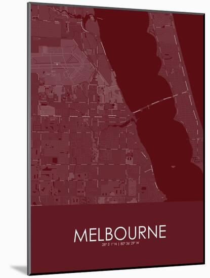 Melbourne, United States of America Red Map-null-Mounted Poster