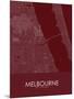 Melbourne, United States of America Red Map-null-Mounted Poster