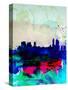 Melbourne Watercolor Skyline 2-NaxArt-Stretched Canvas