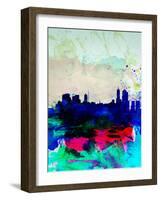 Melbourne Watercolor Skyline 2-NaxArt-Framed Art Print